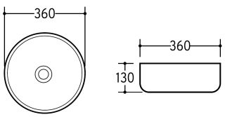 Накладная раковина Charus Teolo 700-011W 36см белый