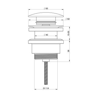 Донный клапан для раковины Wonzon & Woghand WW-SS07-MW белый матовый