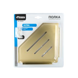 Полка угловая одноэтажная Fixsen Hi-Tech золото-сатин (FX-841G)