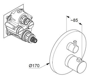 Смеситель для ванны и душа Kludi Nova Fonte Puristic 208305315 с термостатом белый матовый