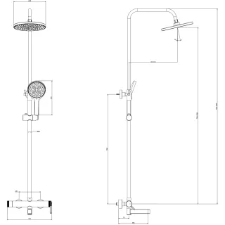 Душевая система DQ Bonn DA1703701 225 мм, со смесителем, хром