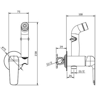 Гигиенический душ DQ D?sseldorf встраиваемый (DA1724506)