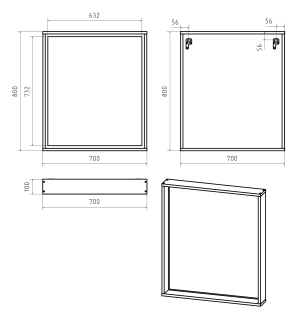 Зеркало с подсветкой Brevita Dallas DAL-02070-074 70см дуб Галифакс олово