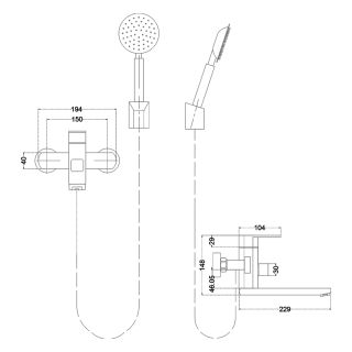 Смеситель для ванны Melana Stello MELANA-610305 сатин