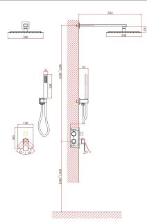 Душевая система DQ Bayern.Liszt DA1515708A04 белый матовый
