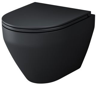 Унитаз подвесной Am.Pm Spirit 2.0  FlashClean с сиденьем микролифт чёрный матовый C701700MBSC
