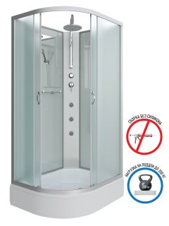 Душевая кабина Niagara NG-33294-14RBKTG с гидромассажем 120x90см серебро/матовое