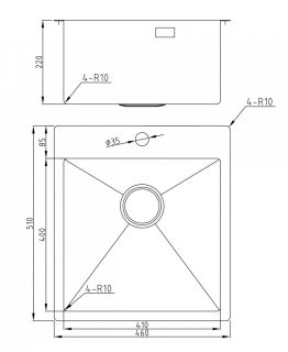 Мойка для кухни Milacio Denia 46 Steel MC.77478 брашированное золото