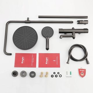 Душевая стойка Raglo R20.26.09 с термостатом графит