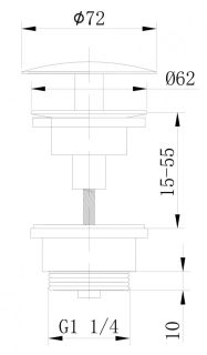 Донный клапан для раковины ABBER AF0012RG без перелив розовое золото