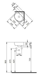 Раковина угловая Berges Small 182011 30см белый