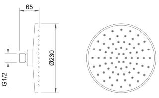 Верхний душ Berges Nardis R 23см чёрный матовый 072004