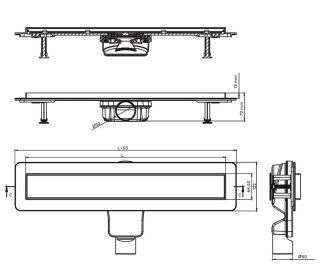 Душевой лоток Berges Optim Line Plus 090518 80см хром глянцевый