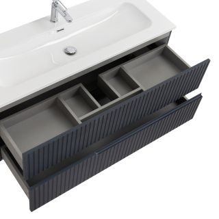 База под раковину Cezares подвесная с двумя выкатными ящиками, Grafito, 1200x457x500, DUET-N-1200-2C-SO-GR-P