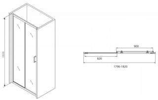 Душевая дверь ABBER Schwarzer Diamant 180см AG30180B