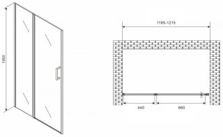 Душевая дверь ABBER Sonnenstrand 120см хром AG04120S