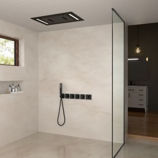 Душевой комплект Timo Petruma SX-5229/03SM с термостатом чёрный матовый