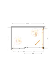 Душевой уголок CEZARES LUX-AH-FS-11-120/80-C-GM оружейная сталь
