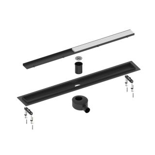 Душевой лоток Timo Drain System DS230207/03 70см с двусторонней панелью plate под плитку чёрный