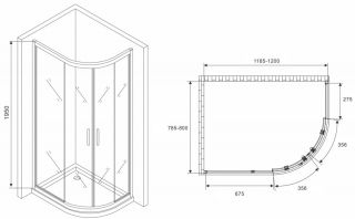 Душевой уголок ABBER Schwarzer Diamant AG01128 120x80см хром
