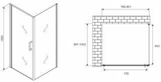 Душевой уголок ABBER Sonnenstrand 80x100см хром AG04080-S100