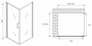 Душевой уголок ABBER Sonnenstrand 100x80см чёрный AG04100B-S80B