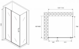 Душевой уголок ABBER Sonnenstrand AG04110MS-S85M 110x85см хром
