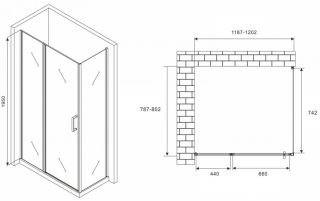 Душевой уголок ABBER Sonnenstrand AG04120MS-S80M 120x80см хром