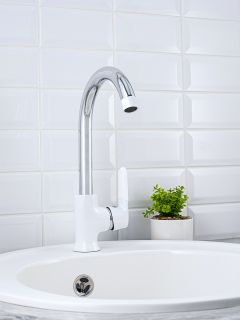 Смеситель для кухни РМС SL123W-017F хром/белый