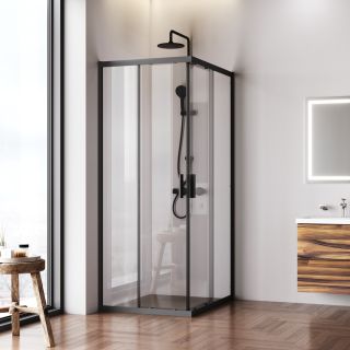 Душевой уголок Am.Pm Gem W90G-403-100280-BT 100x80 см без поддона чёрный матовый