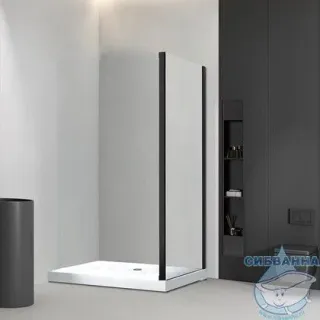 Боковая панель Veconi KP-03B, 1200х1950 черный, стекло прозрачное