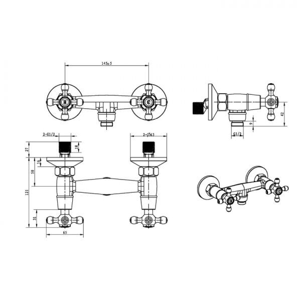 Смеситель для душа Boheme Satine бронза 314-ST