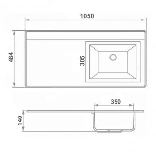 Умывальник Runo мебельный Гамма 105 лайт левое крыло (00-00001120)