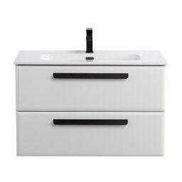 База под раковину Cezares подвесная с двумя выкатными ящиками, Bianco Lucido, 1200x457x500, ECO-CER-N-1200-2C-SO-BL