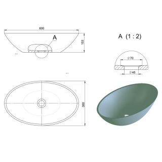 Раковина Holbi Dione 60см белый матовый 1.02.006.11.1