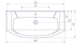 Мебельная раковина Kirovit Элеганс 105см белый SD-00000468