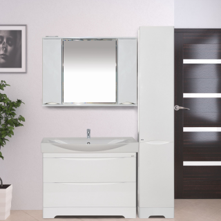 Напольный шкаф - пенал Misty Элвис 35см левый белый