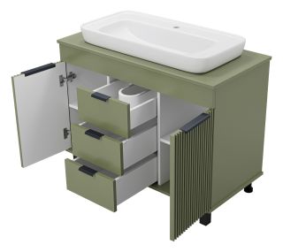 Напольная тумба под раковину Brevita Enfida ENF-06100-0843Я 100см зелёный
