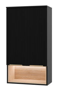 Подвесной шкаф над стиральной машиной Brevita Enfida ENF-08060-021 60см чёрный/дуб Сонома светлый