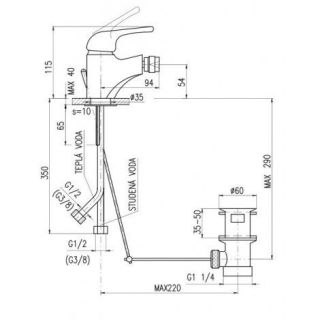 Смеситель для биде Rav Slezak Sazava SA345.5 хром