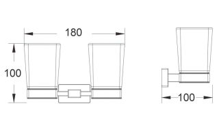 Стакан для ванной комнаты двойной Shevanik SG5622 хром