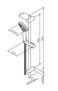 Душевой гарнитур Am.pm Gem F0190000 110 мм штанга 700 мм