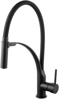 Смеситель для кухни Lemark Soul LM6007BL с гибким изливом чёрный