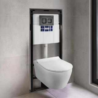 SET Инсталляция Sava Slim Superior+клавиша смыва хром матовый круг. COOL