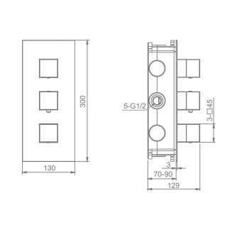Смеситель для душа Raglo R02.263.09 с термостатом графит