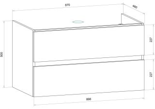 Подвесная тумба под раковину Art&Max Techno 90см бетон лофт натуральный AM-Techno-900-2C-SO-LS935