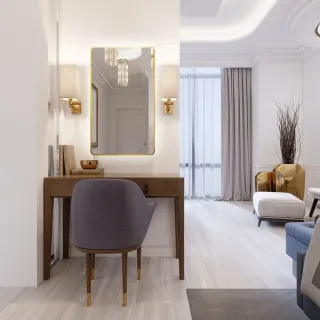 Зеркало с подсветкой ArtMax Siena AM-SieS-600-1000-DS-F-Gold 100 см золото