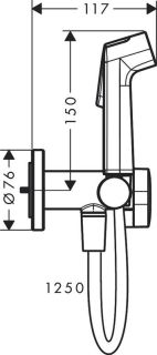 Гигиенический душ Hansgrohe Bidette S 1jet  29230000 хром