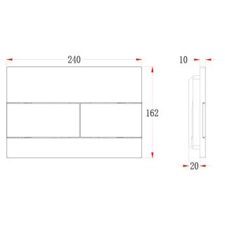 Кнопка смыва Veconi FLUSH V7, FLV7-B, 240х162х10, пластик, черный матовый