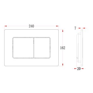 Кнопка смыва Veconi FLUSH V8, FLV8-СM, 240х162х7, пластик, хром матовый